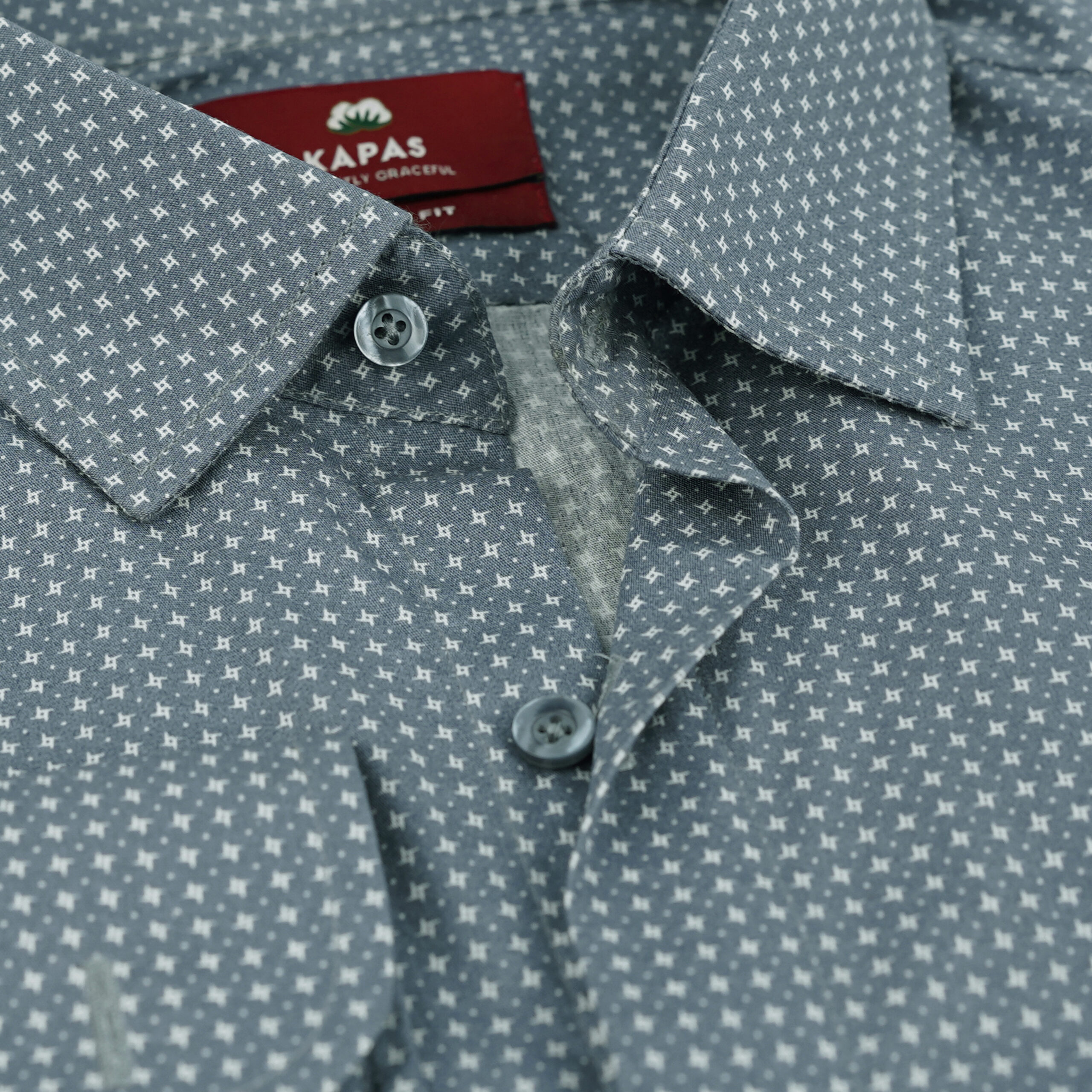 08 Grey Print Dress Shirt - Image 6