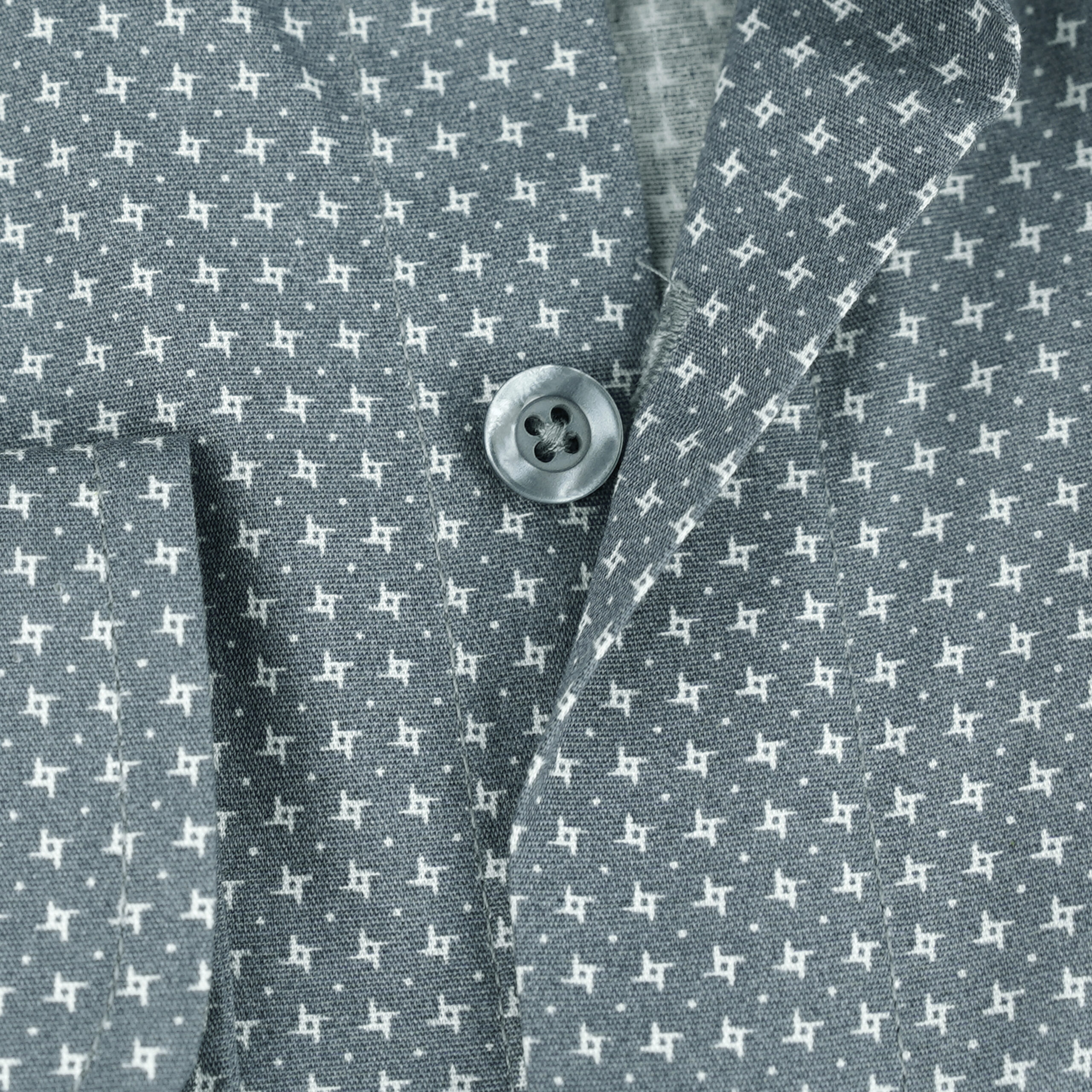 09 Grey Print Dress Shirt - Image 5