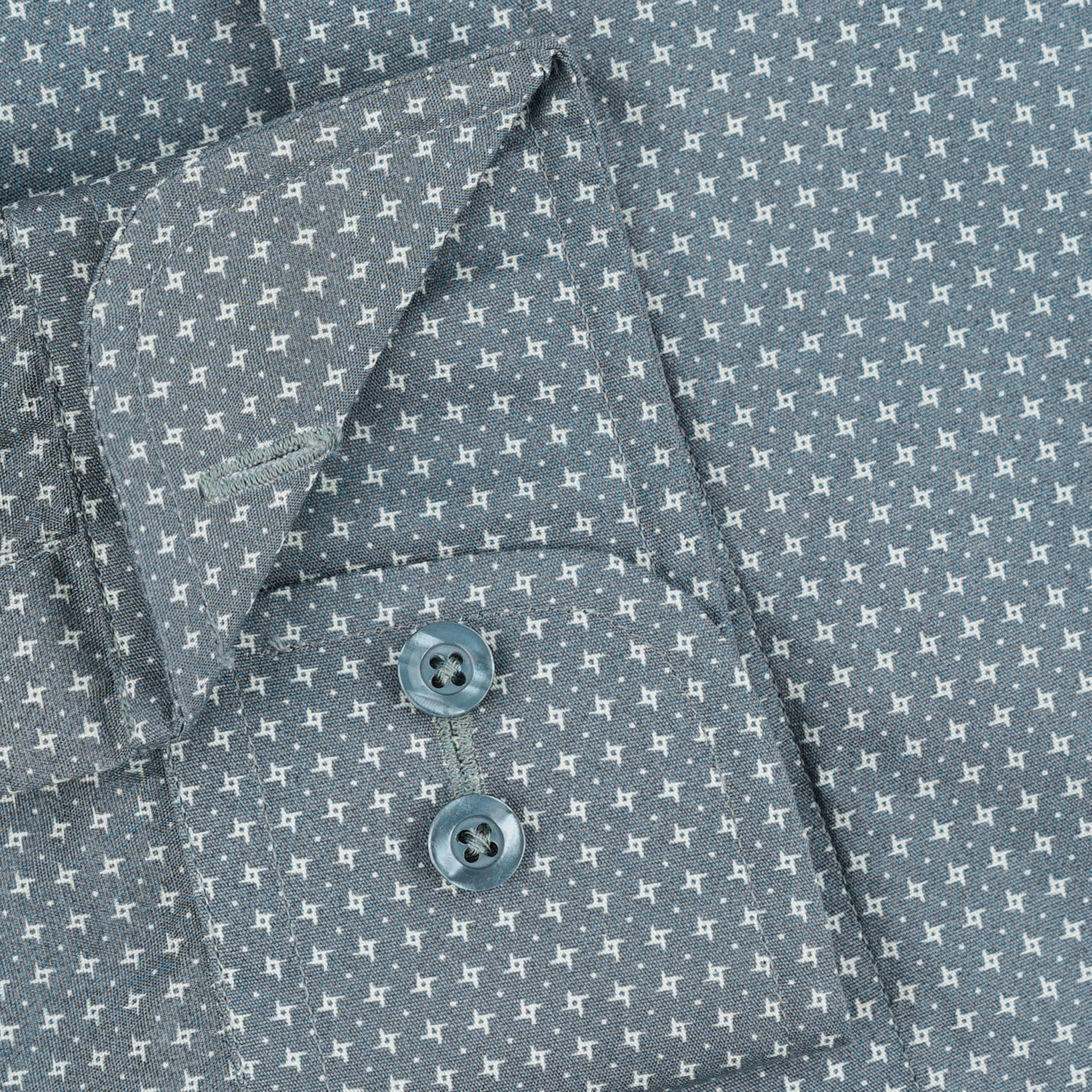 10 Grey Print Dress Shirt - Image 4