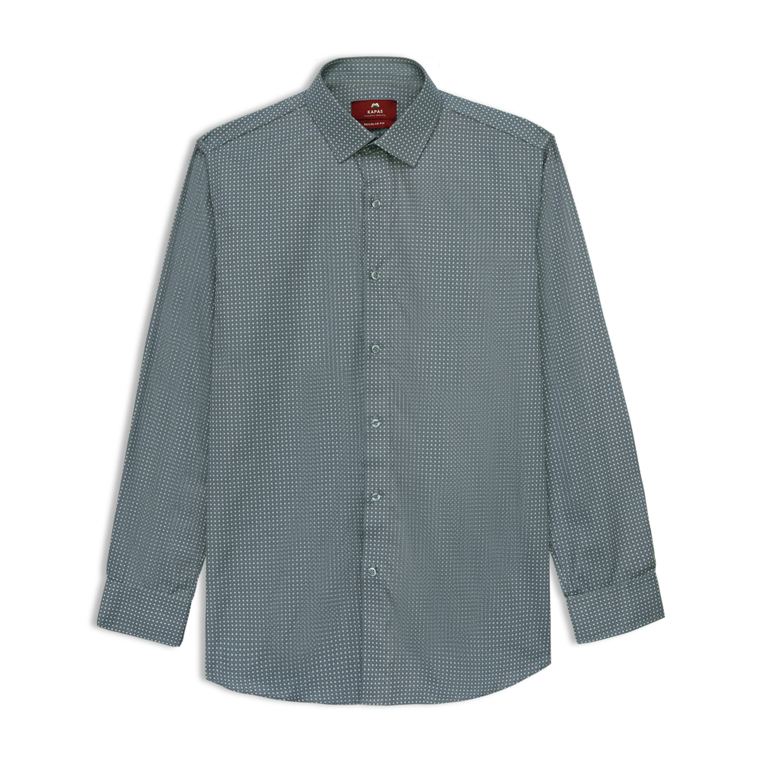 12 Grey Print Dress Shirt - Image 2